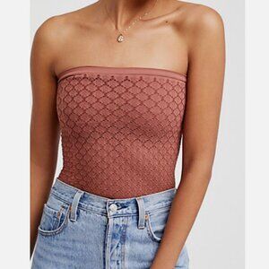NWOT Free People honeycomb textured tube top in Mauve Size M/L‎